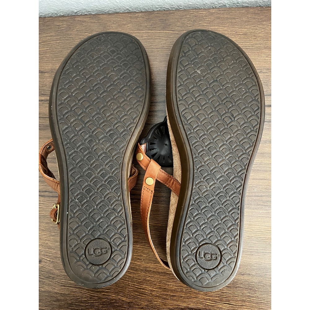 UGG Australia Women Leather Slingback Thong Sandals Brown 1007095 Size 8.5 - Picture 5 of 7